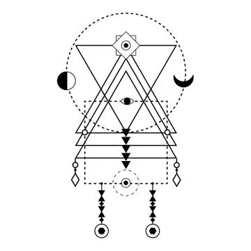 Sacred geometry forms, shapes of lines, logo, sign, symbol. Stock Illustration