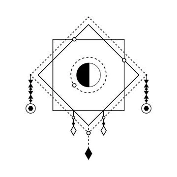 Sacred geometry forms, shapes of lines, logo, sign, symbol. Stock Illustration