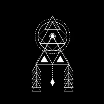 Sacred geometry forms, shapes of lines, logo, sign, symbol. Stock Illustration