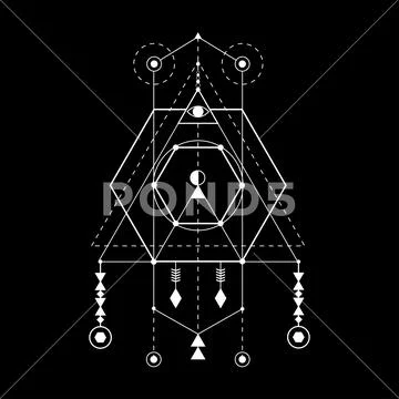 Sacred geometry forms, shapes of lines, logo, sign, symbol. ~ Clip Art ...