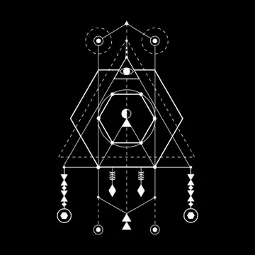 Sacred geometry forms, shapes of lines, logo, sign, symbol. Stock Illustration