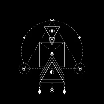 Sacred geometry forms, shapes of lines, logo, sign, symbol. Stock Illustration