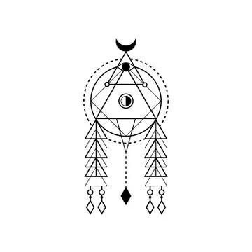 Sacred geometry forms, shapes of lines, logo, sign, symbol. Stock Illustration