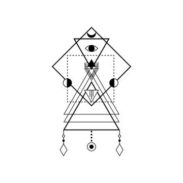 Sacred geometry forms, shapes of lines, logo, sign, symbol. Stock Illustration