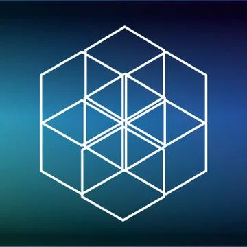 Sacred geometry icon. White Shape design. Vector graphic Stock Illustration