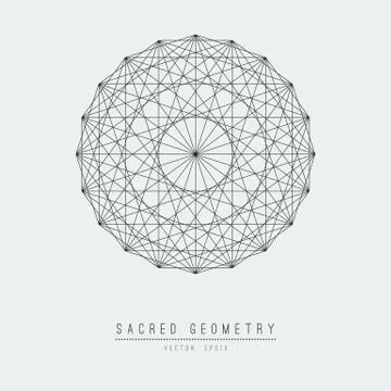 Sacred geometry line vector element flower of life . Vector illustration . Stock-Illustration