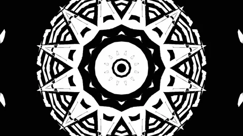 Sacred Geometry Loop Series with white and black mandala. Stock Footage 214371411
