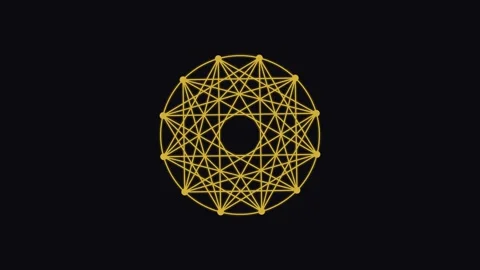 Sacred Geometry Network Animating in Seamless Loop Vídeos de archivo 347690149