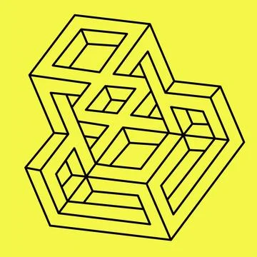 Sacred geometry. Optical illusion. Impossible geometry. Stock Illustration
