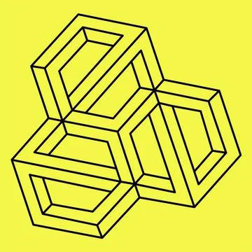 Sacred geometry. Optical illusion shape. Vector illustration. Stock Illustration