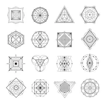 Sacred Geometry Set Stock Illustration