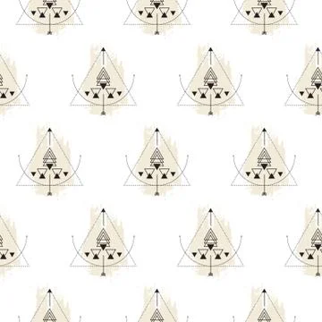 Sacred geometry shapes seamless vector pattern Stock Illustration