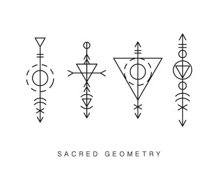 Sacred geometry signs set Stock Illustration