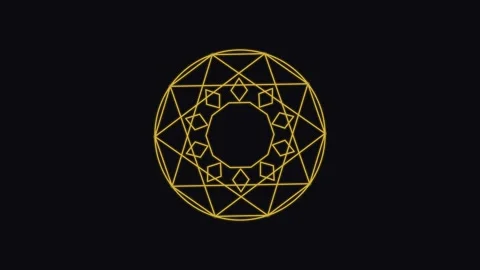 Sacred Geometry Star Rotating in Seamless Loop 스톡 동영상 347690140
