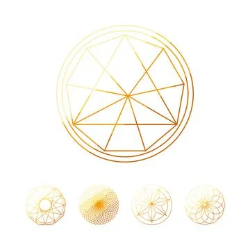 Sacred geometry symbols creating abstract spiritual patterns Illustrazione stock