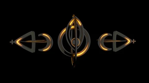 Sacred geometry symbols with light streaks. Alpha Matte. Stock Footage 96287553