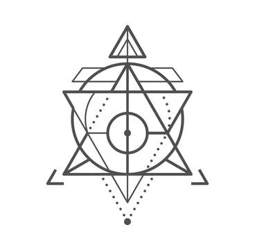 Sacred geometry tattoo, alchemy esoteric symbol Stock Illustration