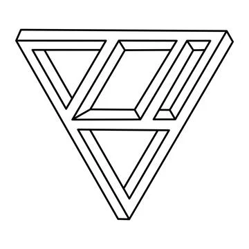 Sacred geometry triangle. Impossible shape. Web design element. Optical Illusion Stock Illustration