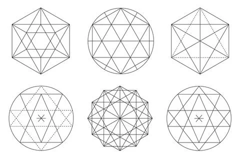 Sacred geometry vector design elements. Vector set イラスト素材