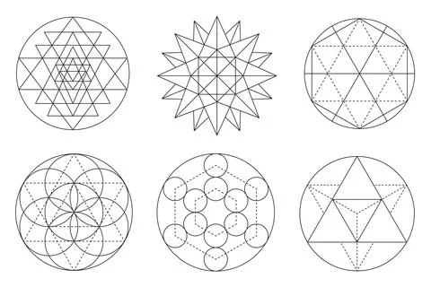 Sacred geometry vector design elements. Vector set イラスト素材