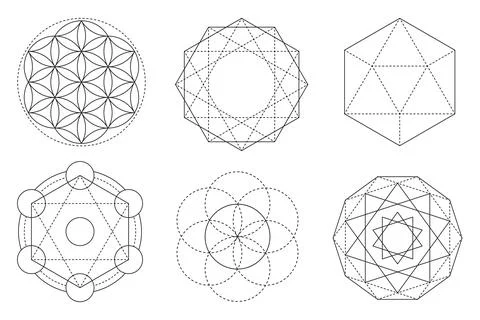 Sacred geometry vector design elements. Vector set Stock Illustration