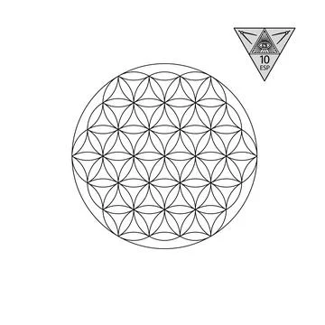Sacred geometry. Vector Illustration isolated on white. Sacred geometry. Black 库存插图