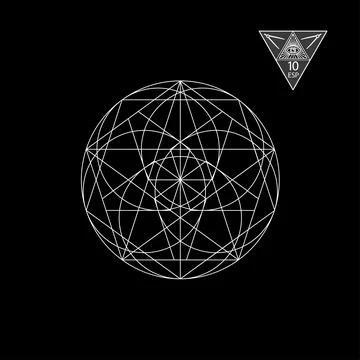 Sacred geometry. Vector Illustration isolated on white. Sacred geometry. White Illustrazione stock