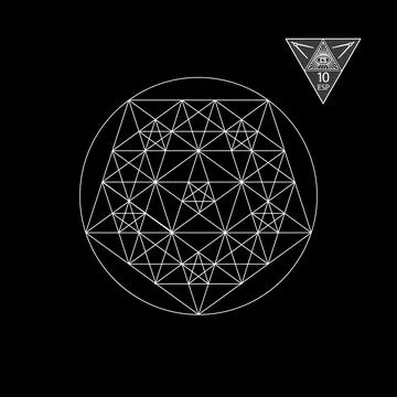 Sacred geometry. Vector Illustration isolated on white. Sacred geometry. White Ilustración de archivo