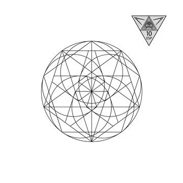 Sacred geometry. Vector Illustration isolated on white. Sacred geometry. Black 库存插图