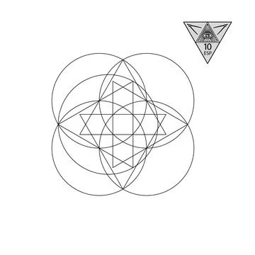 Sacred geometry. Vector Illustration isolated on white. Sacred geometry. Black Illustrazione stock