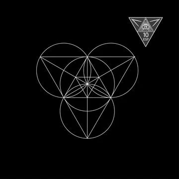 Sacred geometry. Vector Illustration isolated on white. Sacred geometry. White Stockillustratie
