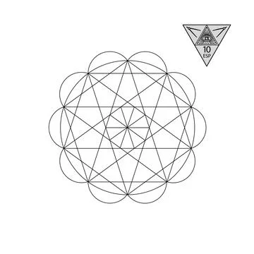 Sacred geometry. Vector Illustration isolated on white. Sacred geometry. Black 库存插图