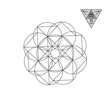 Sacred geometry. Vector Illustration isolated on white. Sacred geometry. Black Stockillustratie