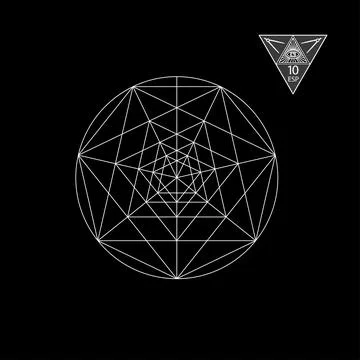 Sacred geometry. Vector Illustration isolated on white. Sacred geometry. White Stock Illustration