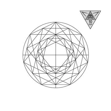 Sacred geometry. Vector Illustration isolated on white. Sacred geometry. Black 库存插图