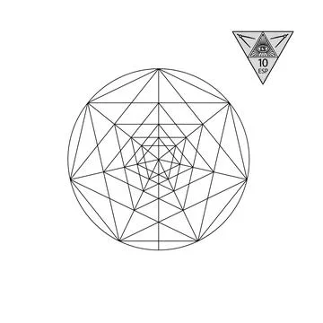 Sacred geometry. Vector Illustration isolated on white. Sacred geometry. Black イラスト素材