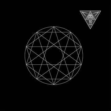 Sacred geometry. Vector Illustration isolated on white. Sacred geometry. White Stock Illustration