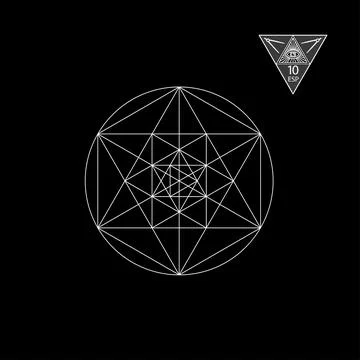 Sacred geometry. Vector Illustration isolated on white. Sacred geometry. White Stock Illustration