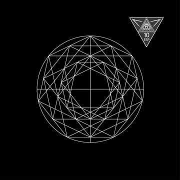 Sacred geometry. Vector Illustration isolated on white. Sacred geometry. White Stockillustratie