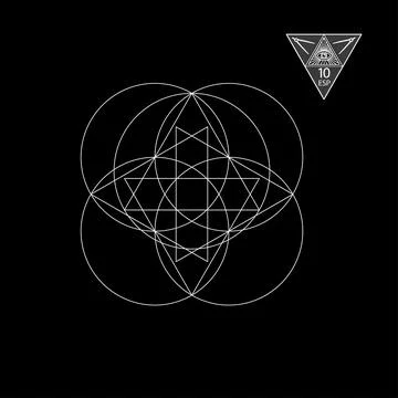 Sacred geometry. Vector Illustration isolated on white. Sacred geometry. White Stock Illustration
