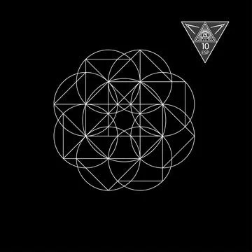 Sacred geometry. Vector Illustration isolated on white. Sacred geometry. White Illustrazione stock