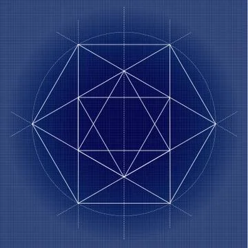 Sacred geometry vector illustration on technical paper Stock Illustration