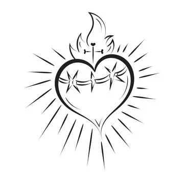 Sacred Heart Of Jesus With Rays Stock Illustration