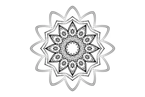 Sacred Mandala Floral Pattern Star Center Composition 스톡 일러스트