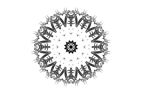 Sacred Mandala Floral Pattern Star Center Composition Stock Illustration