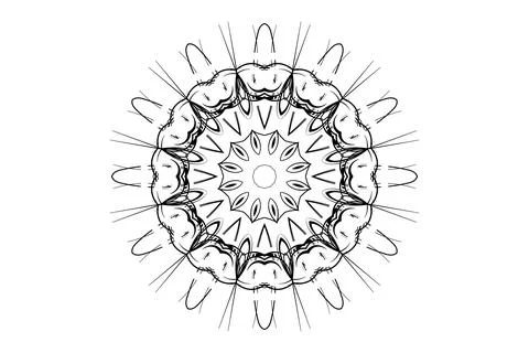 Sacred Mandala Floral Pattern Star Center Composition Иллюстрация