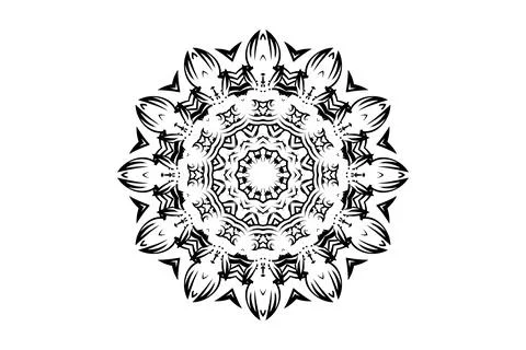 Sacred Mandala Floral Pattern Star Center Composition Illustrazione stock
