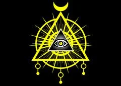 All Seeing eye, the third eye icon inside triangle pyramid