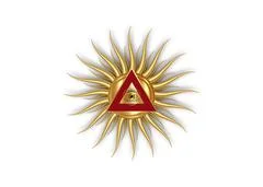 All Seeing eye, the third eye icon inside triangle pyramid, Egyptian black  cats: Royalty Free #142848798