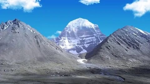 Sacred mount Kailash, Mount Kailash and Om Parvat, Kailash, Tibet time lapse Видео 276979121